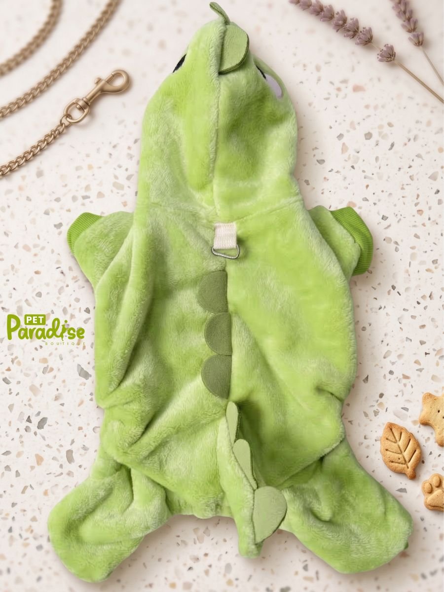 pijama de peluches para perros verde